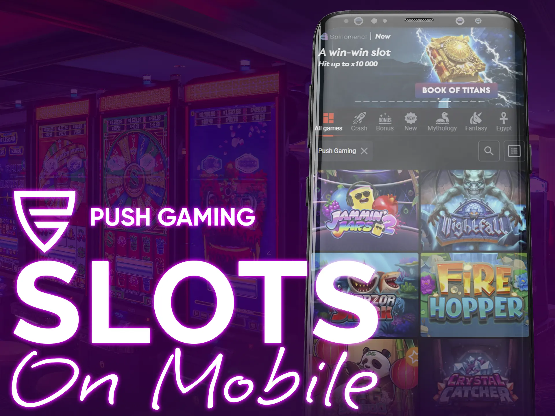 You can use the option to play slots from mobile devices.