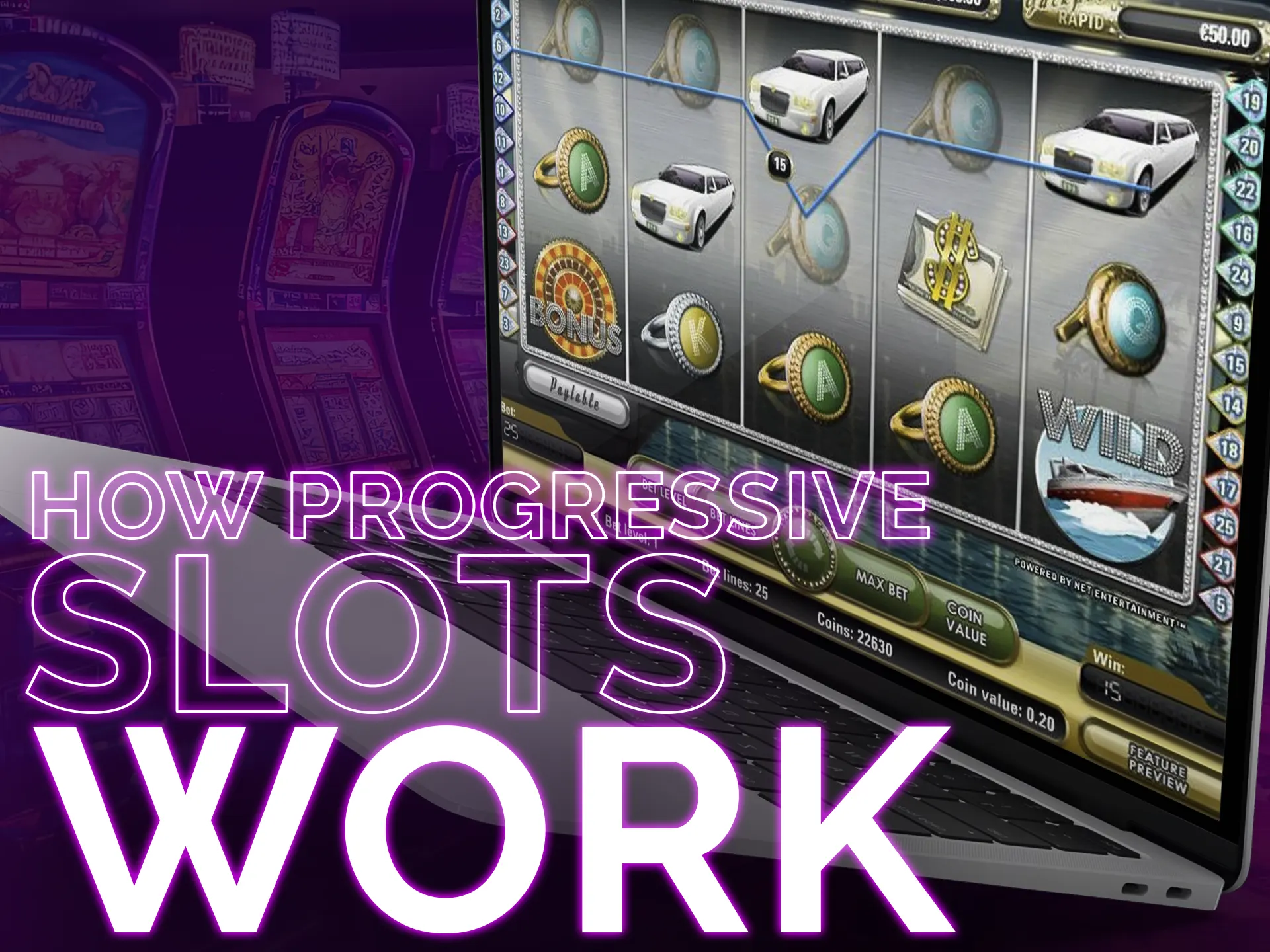 Read the rules before playing progressive jackpot slots because game conditions may vary from casino to casino.