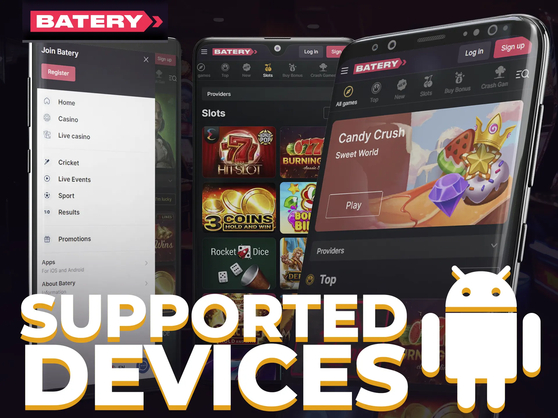 Batery app supporting the most of Android mobile devices.