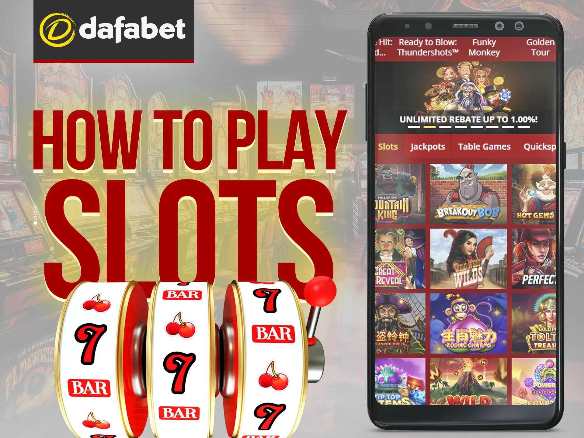 How to start playing slots at Dafabet: log in, choose a machine, and adjust bet size.