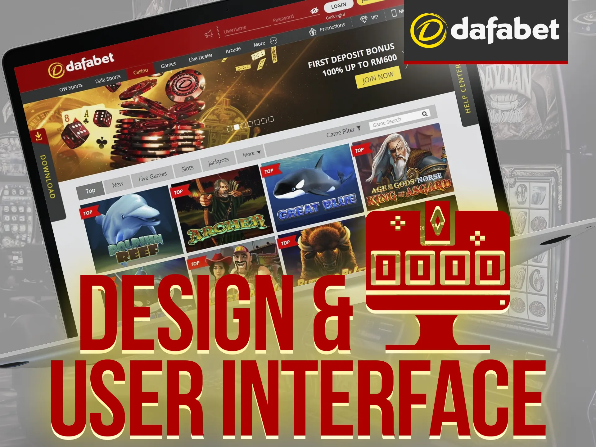 Enjoy clear navigation, white-red design, and top sections for easy access to content at Dafabet.