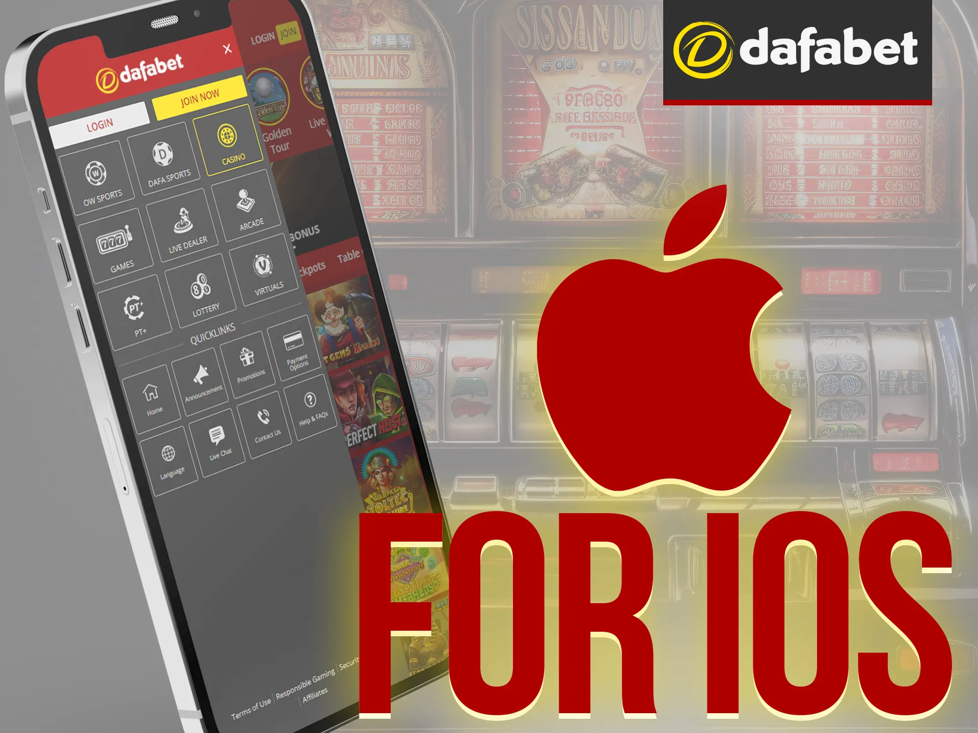 Access the official marketplace iOS app link, read the Dafabet app description and install.