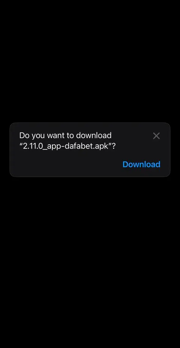 Confirm the start of the Dafabet app download.