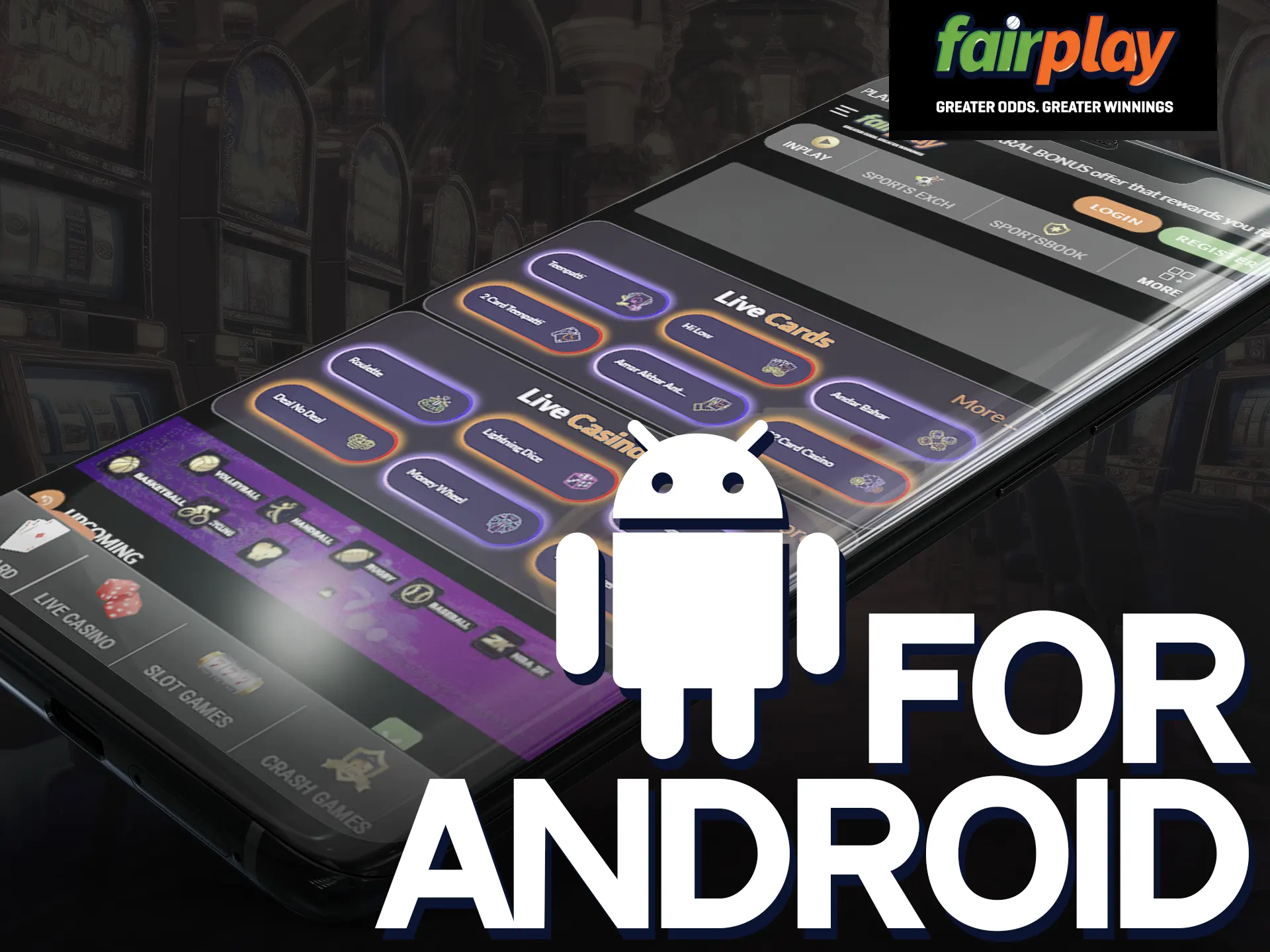 Enjoy a great gambling experience at Fairplay with Android app.