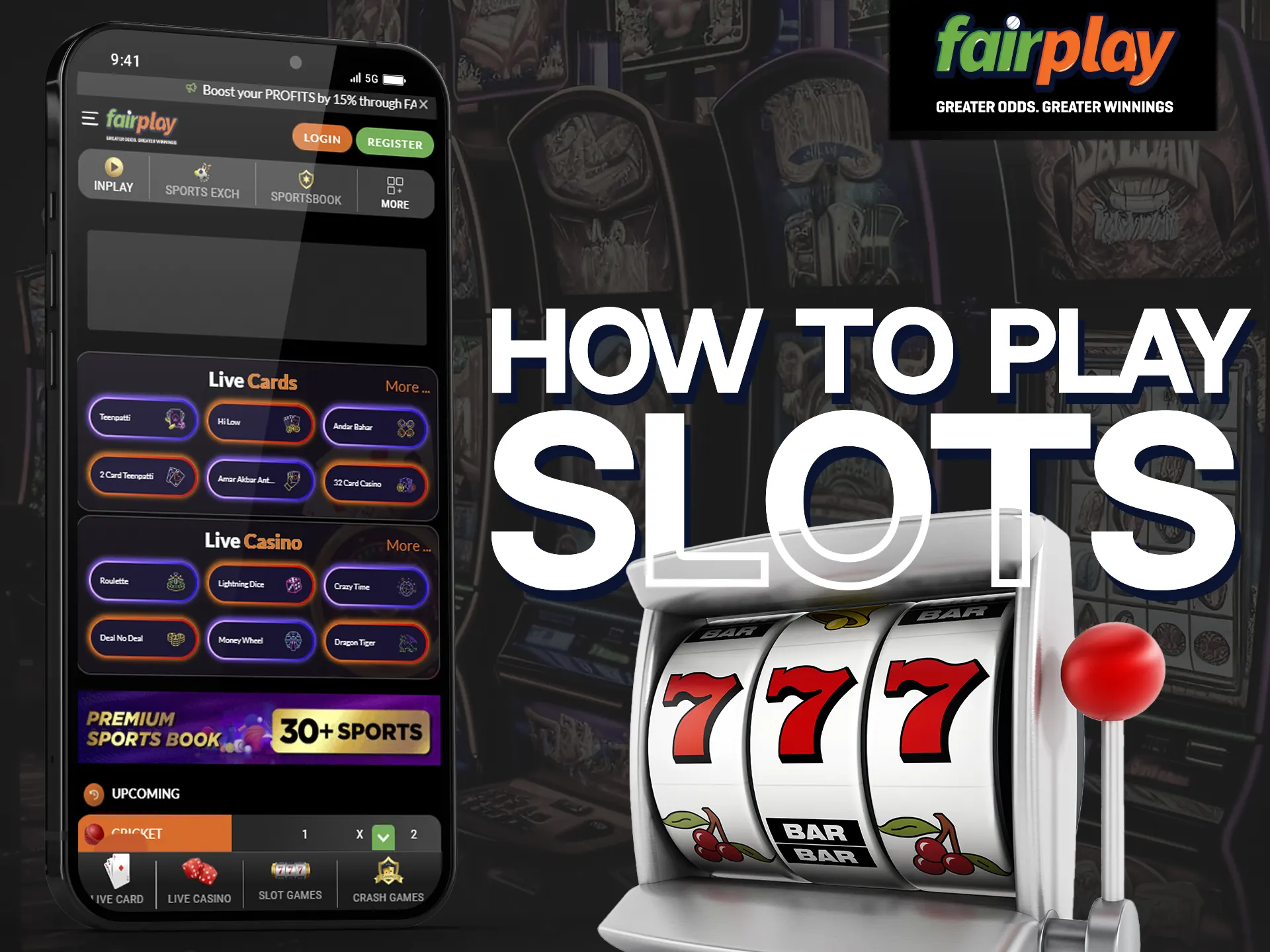 Learn how to start playing slots at Fairplay.