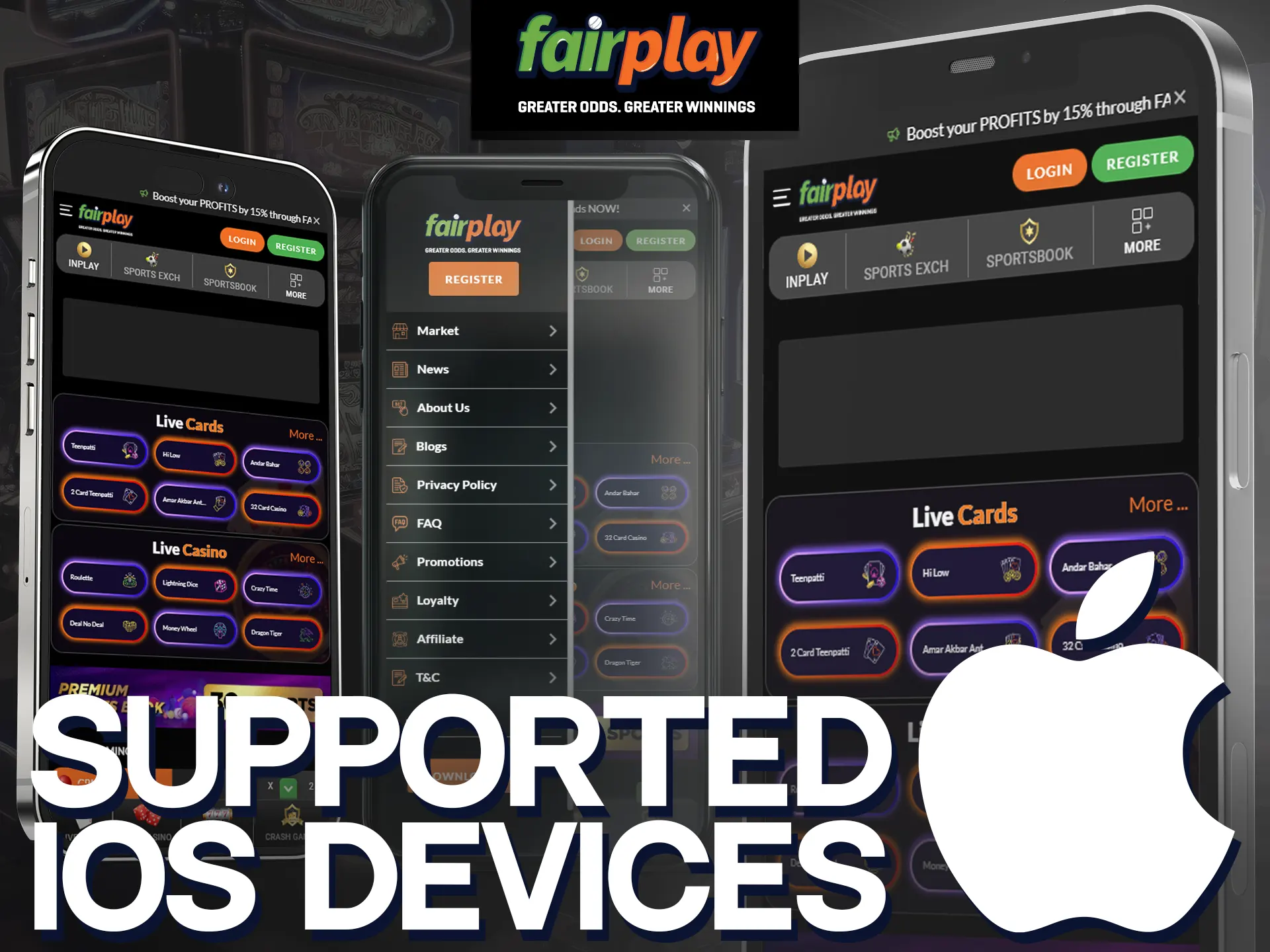 Fairplay App support extends to various Apple models, including iPhone XS, 12, SE, 13, 14 Pro, and more.