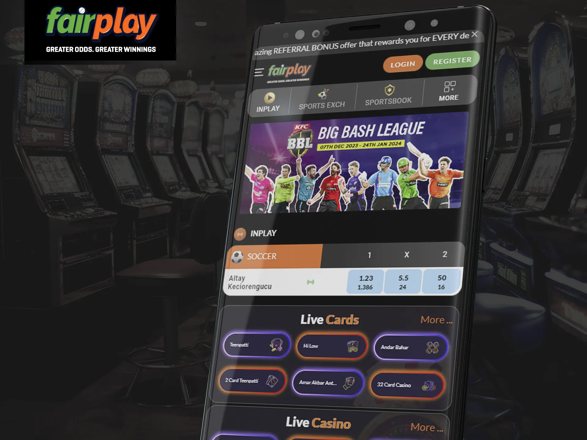 Visit Fairplay through browser on mobile app for full functionality, games, and support.