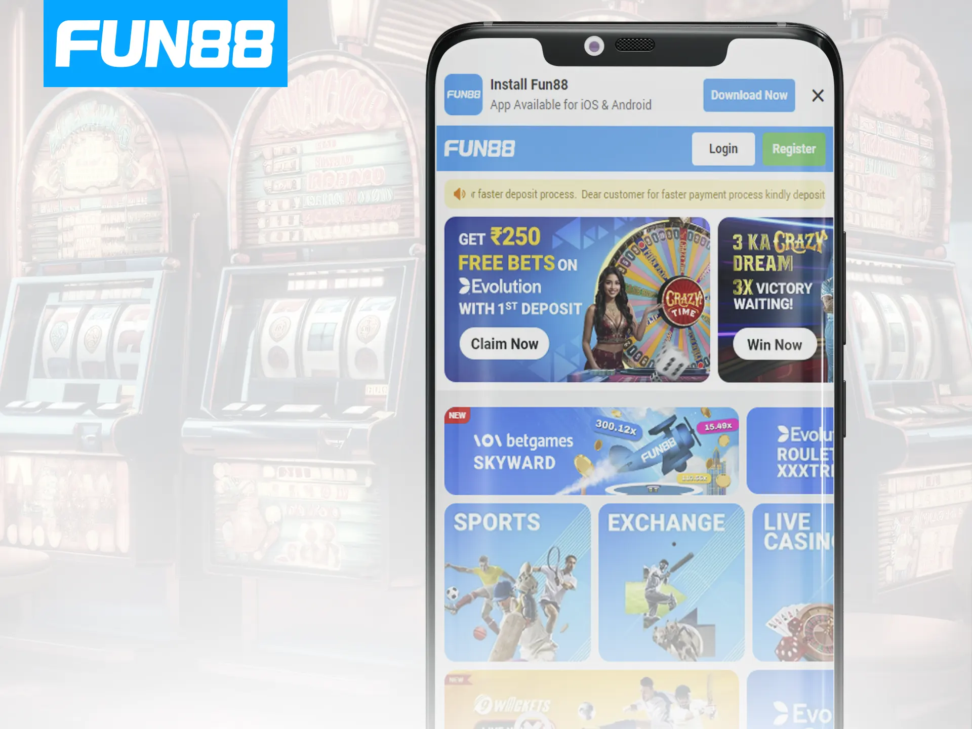 Access Fun88 mobile website and enjoy all functions from your phone.