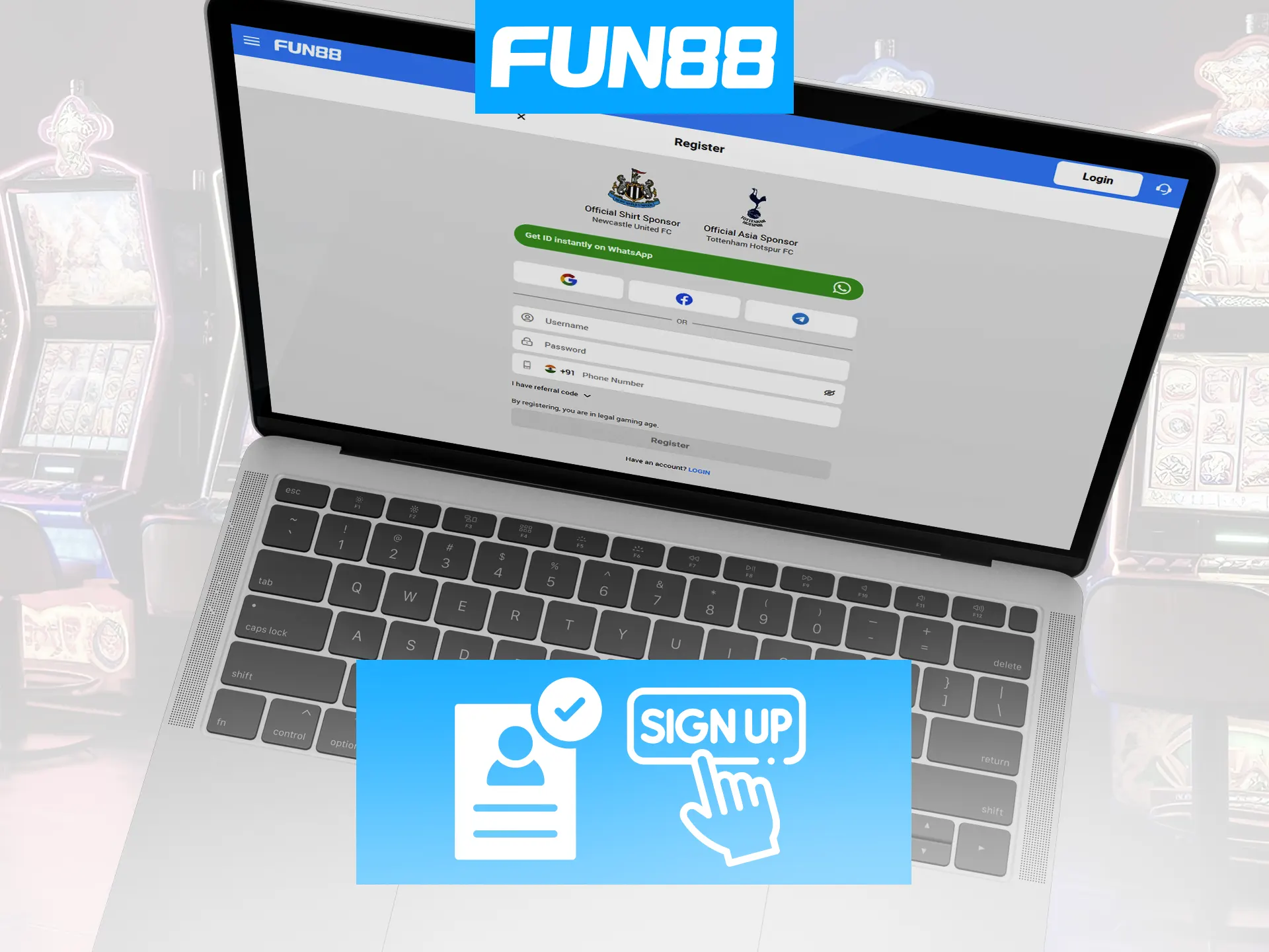 Fun88 sign-up is a quick process: enter details, finalize, and verify documents.