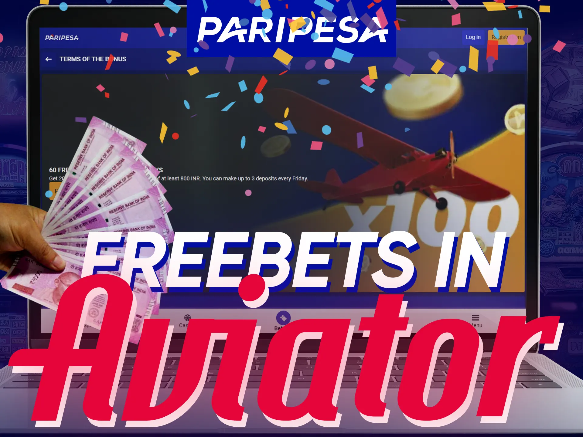 Get Aviator free bets at Paripesa: Deposit a minimum amount, make several deposits, and receive a set number of spins.