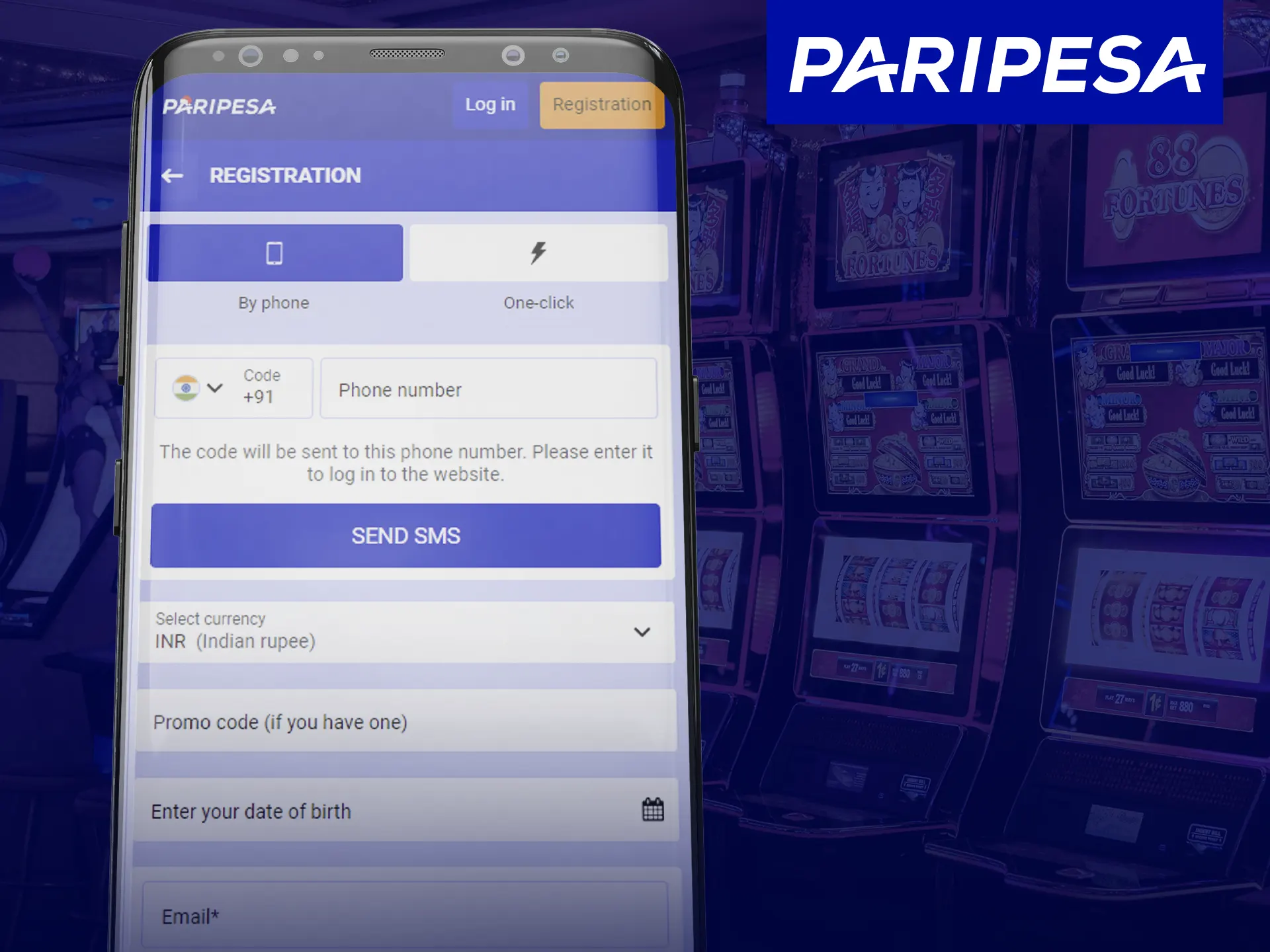 Register at Paripesa: Fill form, verify ID for depositing, betting.