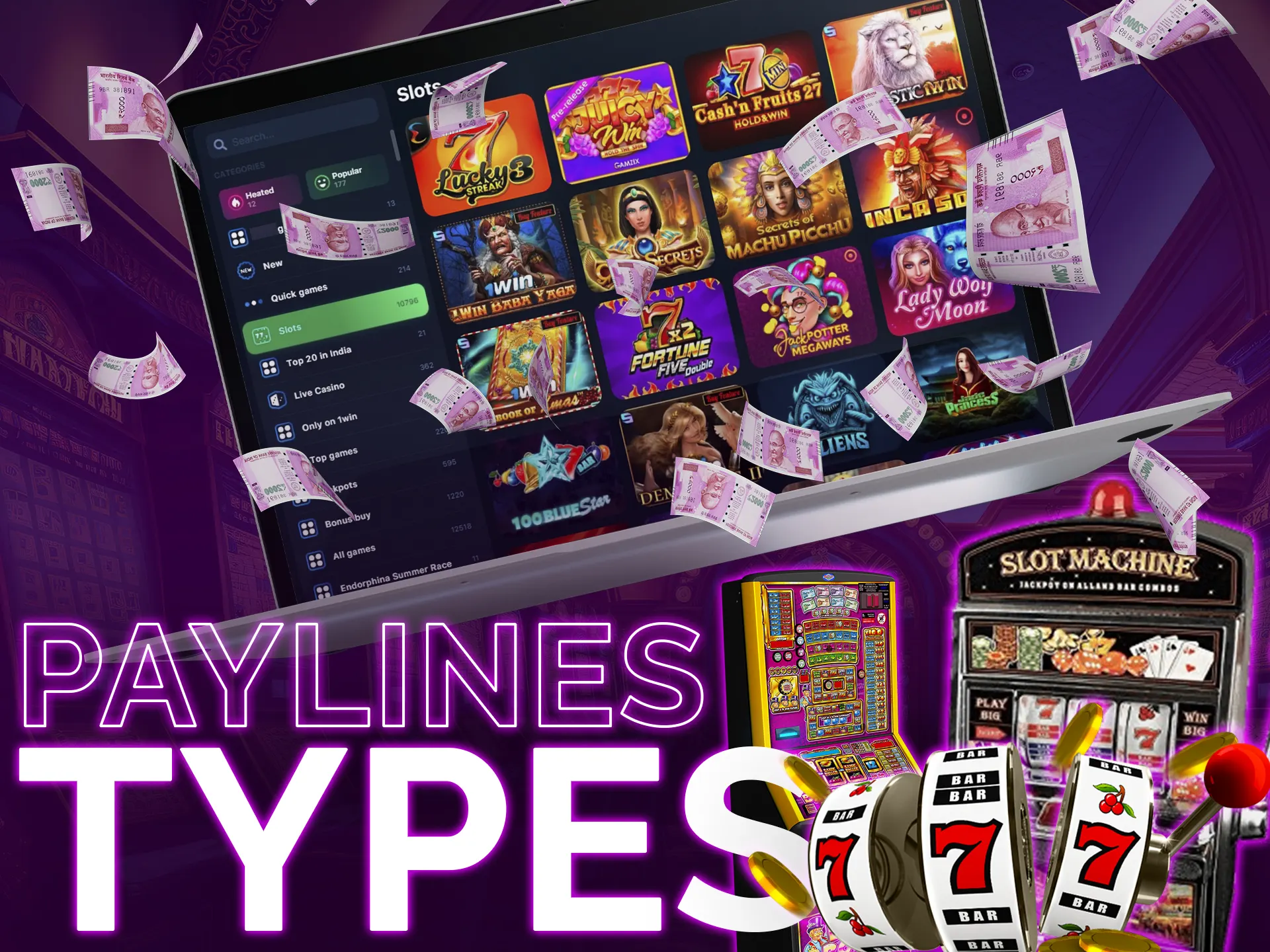 Slots vary by paylines, they can be categorized into five groups based on formation methods.