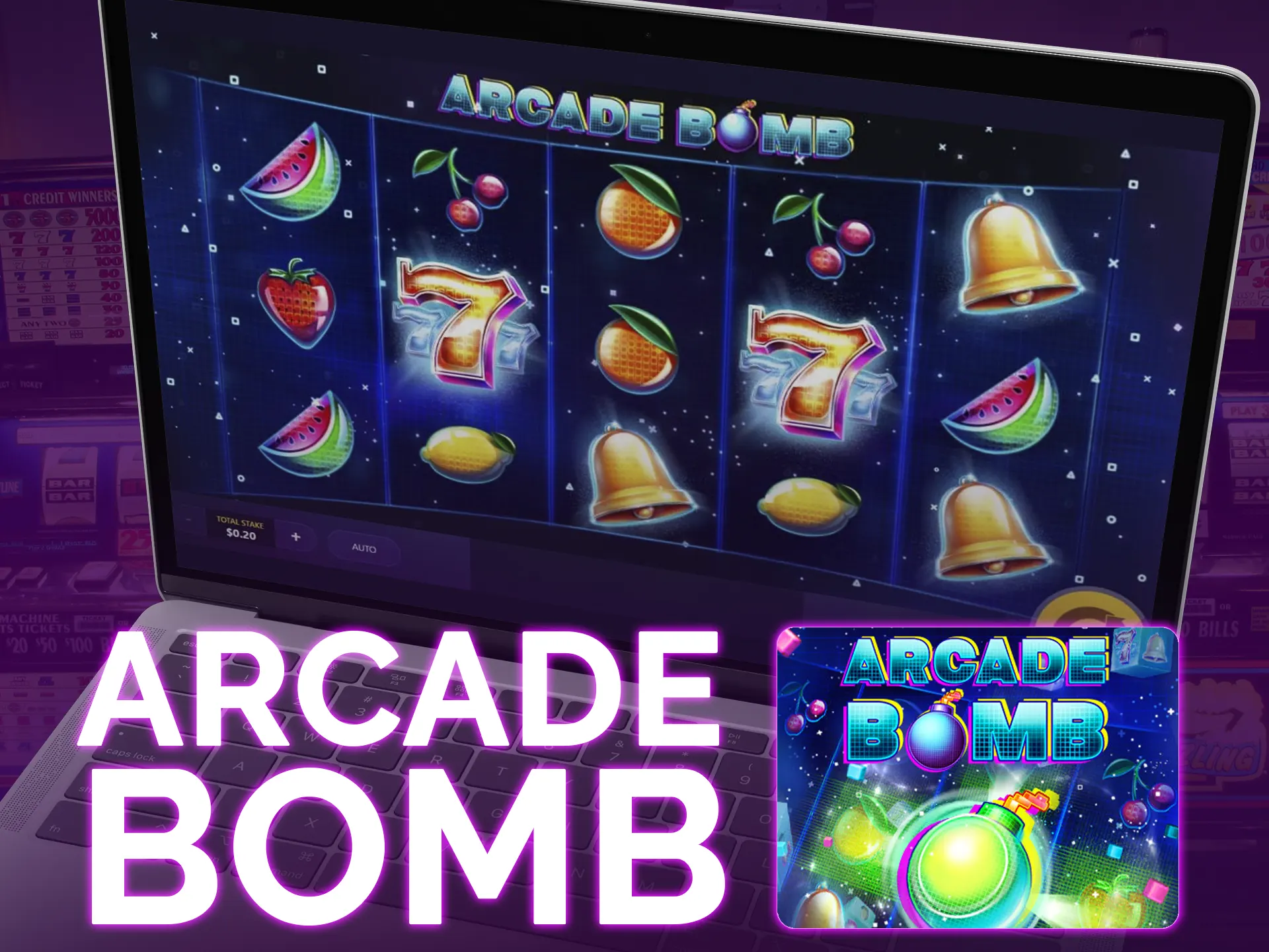 Arcade Bomb it`s a classic slot with 20 paylines, 5 reels, detailed fruit symbols, and 96.4% payout.