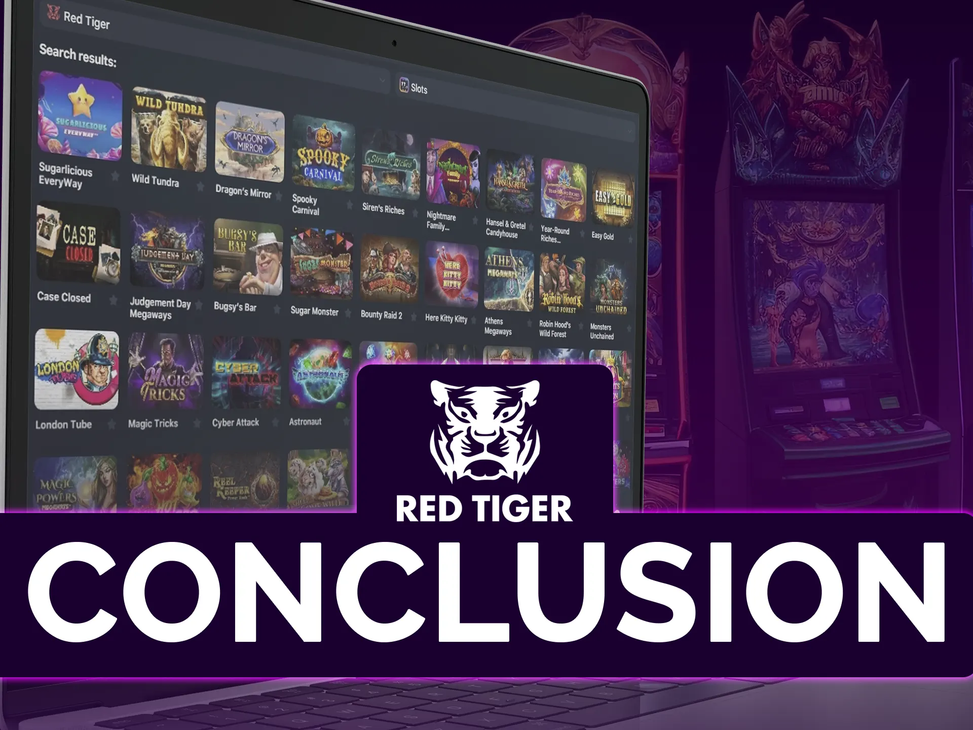 Diverse Red Tiger's slots with jackpots, free spins, and thrilling features.