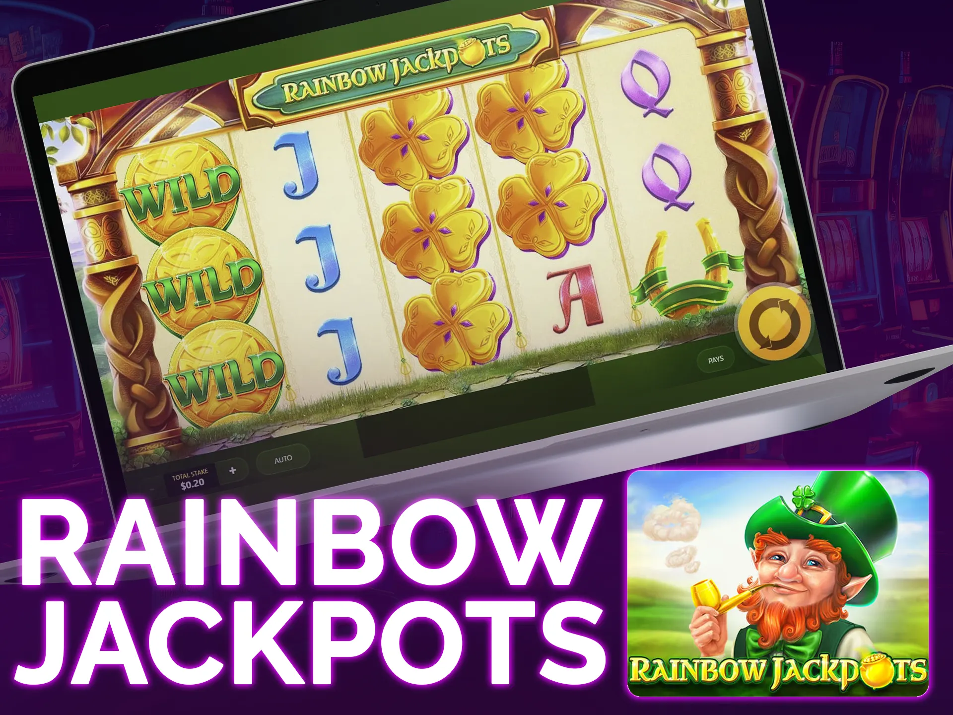Red Tiger's Rainbow Jackpots slot with 20 paylines, bonus features, and potential x800 winnings.
