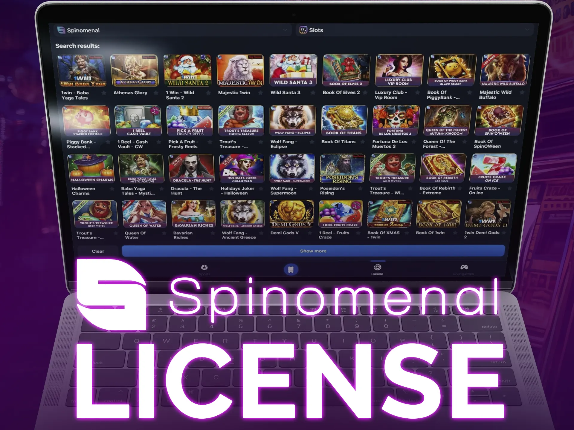 Spinomenal is licensed and safe slots provider.
