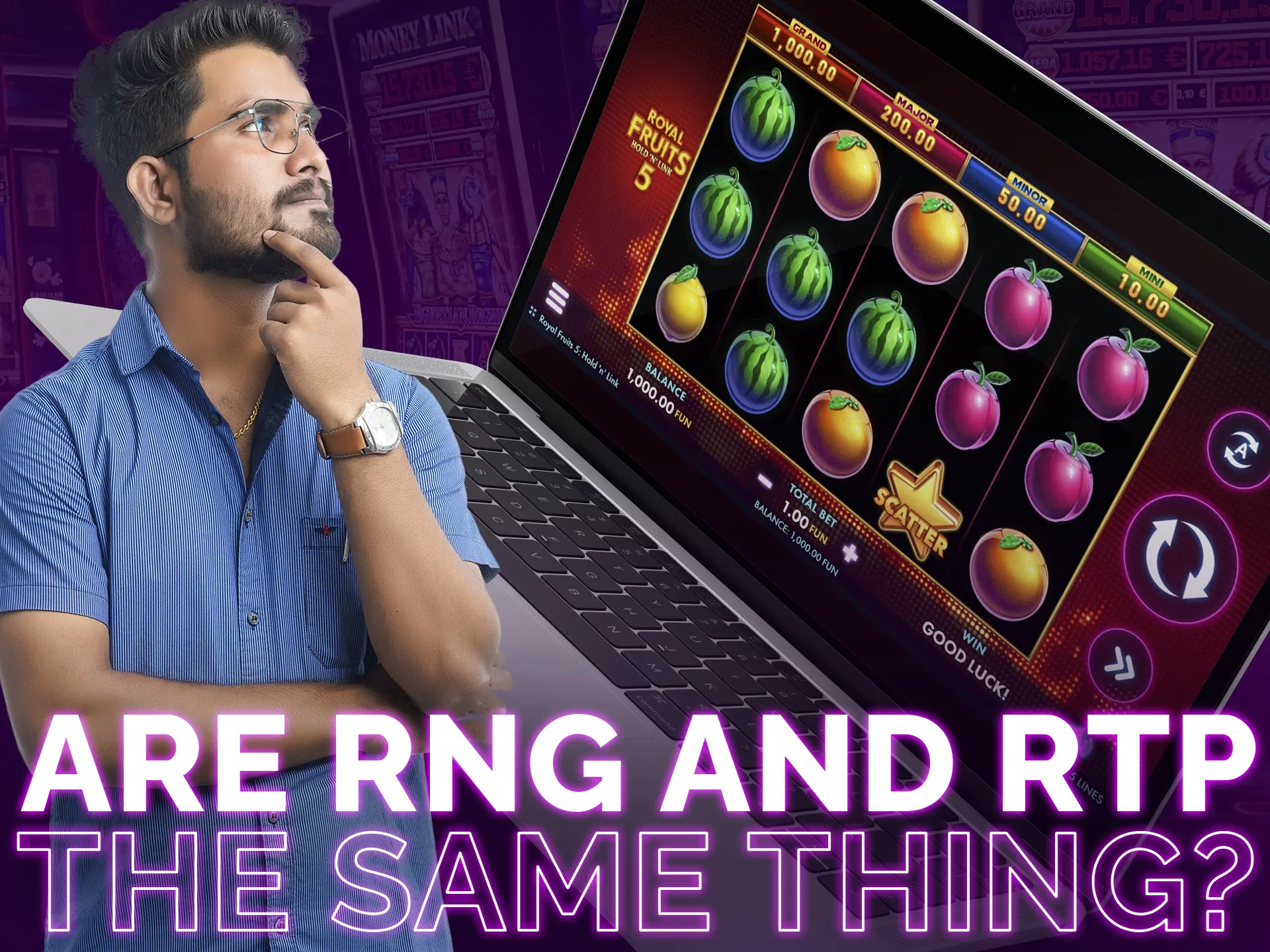 RNG and RTP are different but interconnected in slot machines.