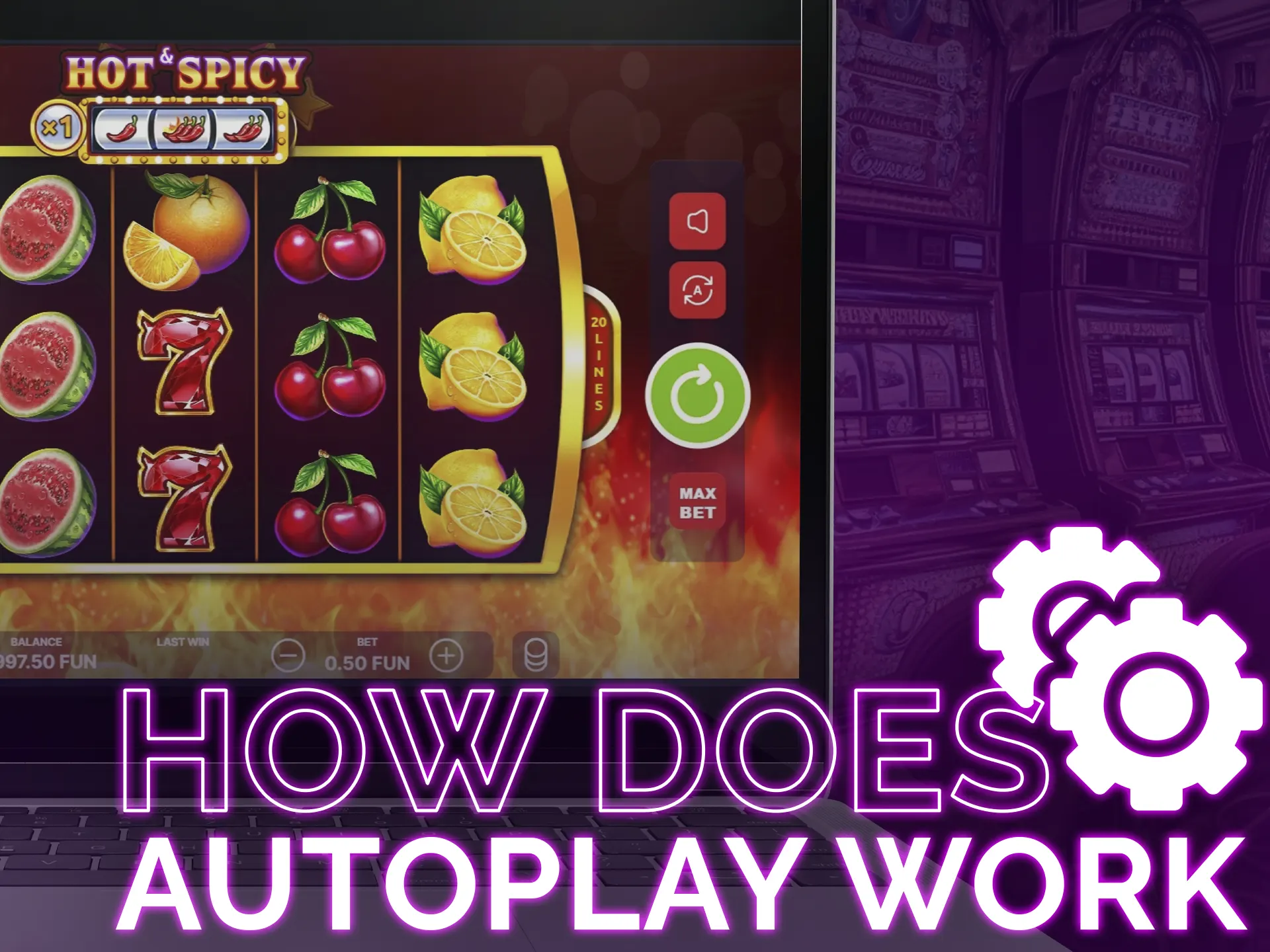Autoplay in slots is activated through settings, allowing automated spins.