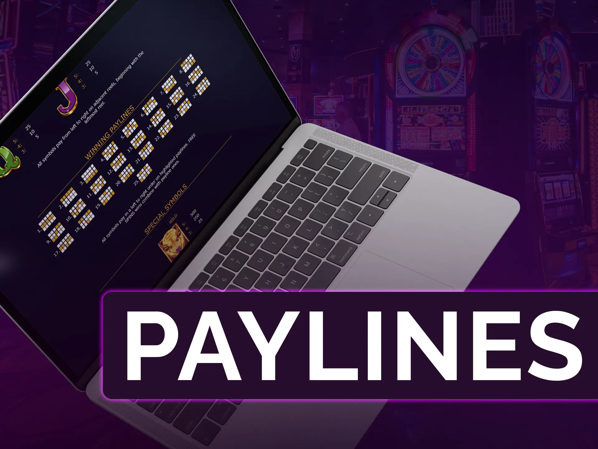 Paylines are symbol strings on reels, determining wins in slot machines.