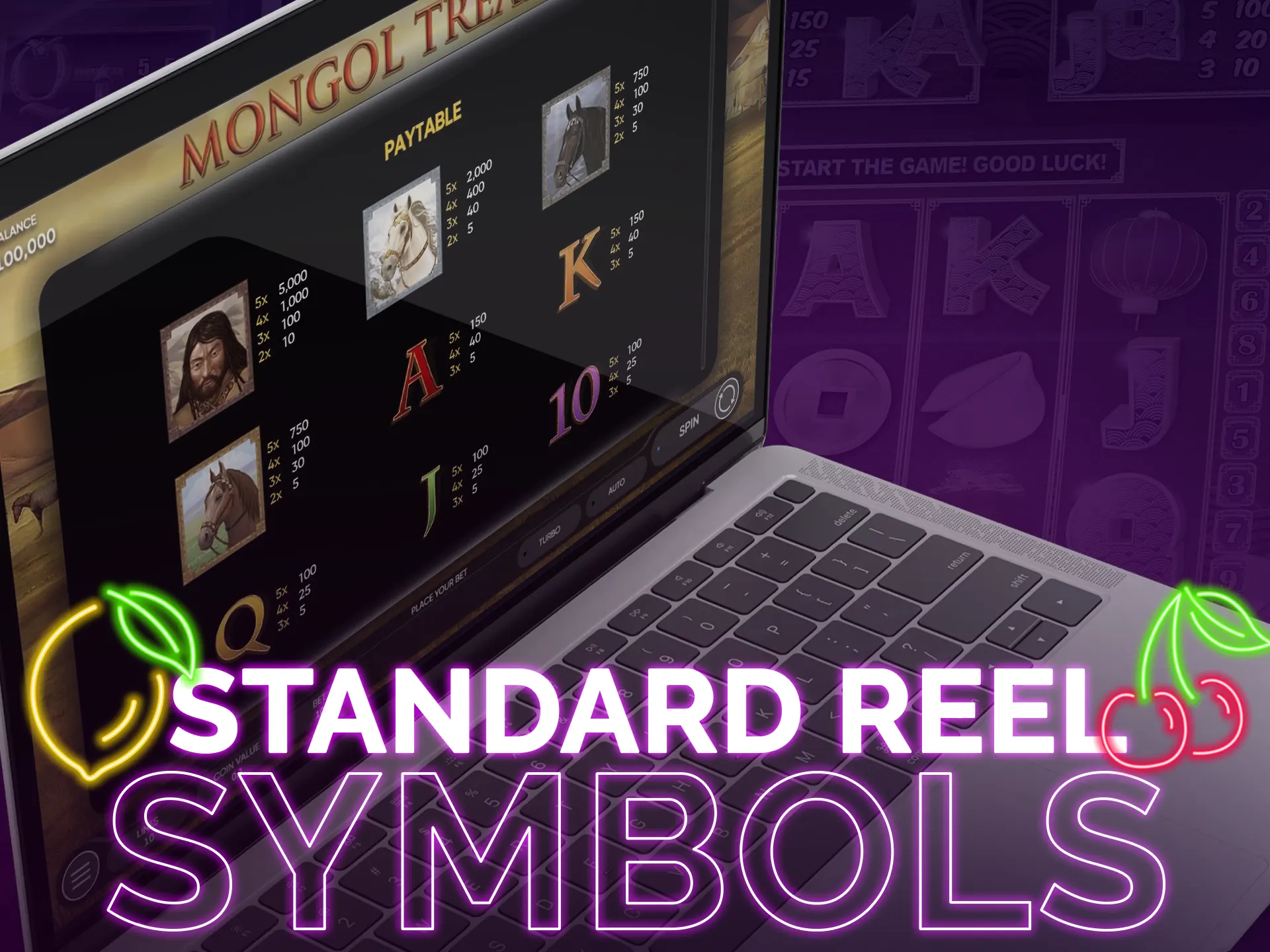 Standard reel symbols form paid combinations with varied payout ratios.