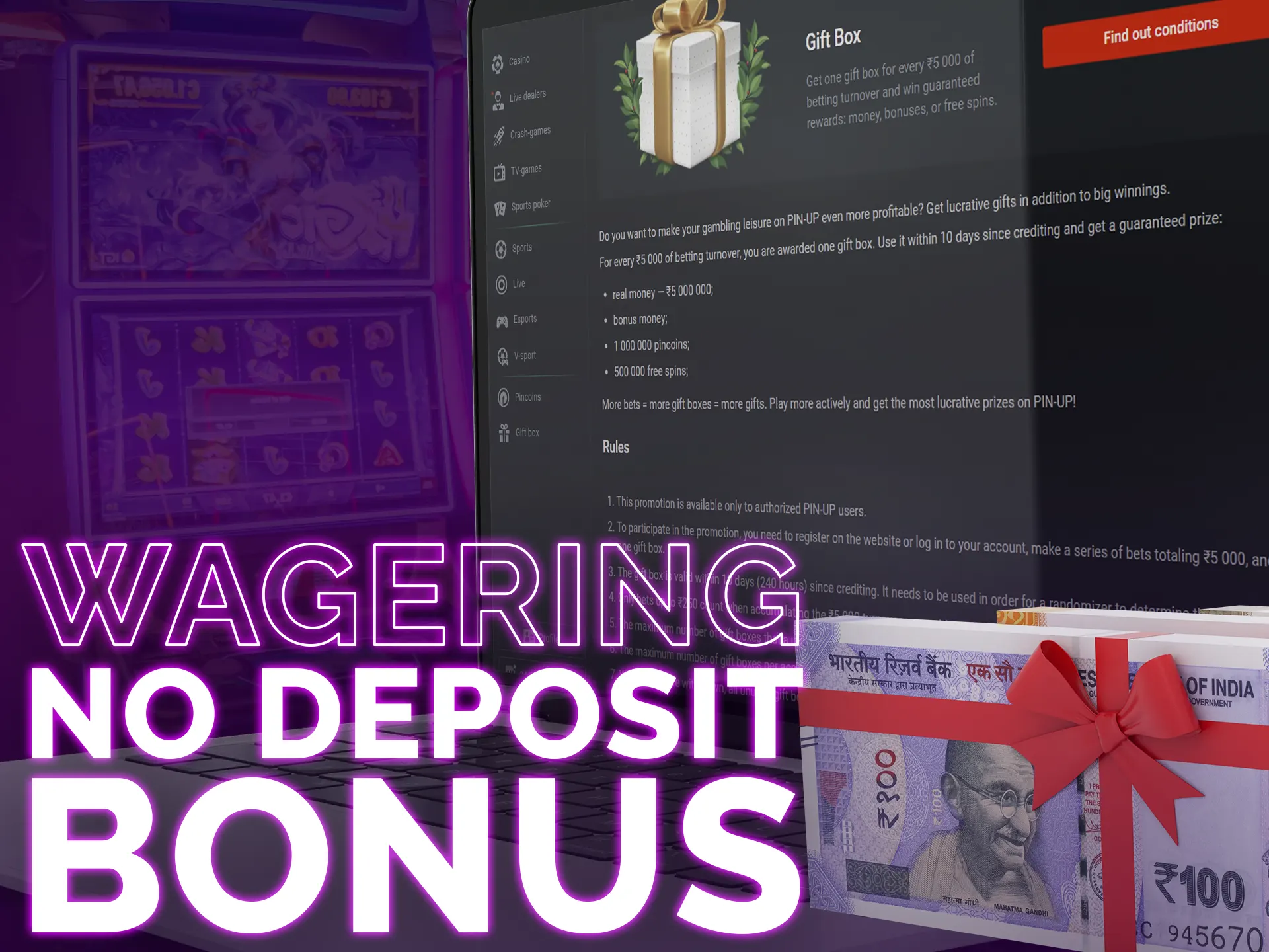 Wagering on no deposit bonuses applies to their amount only.