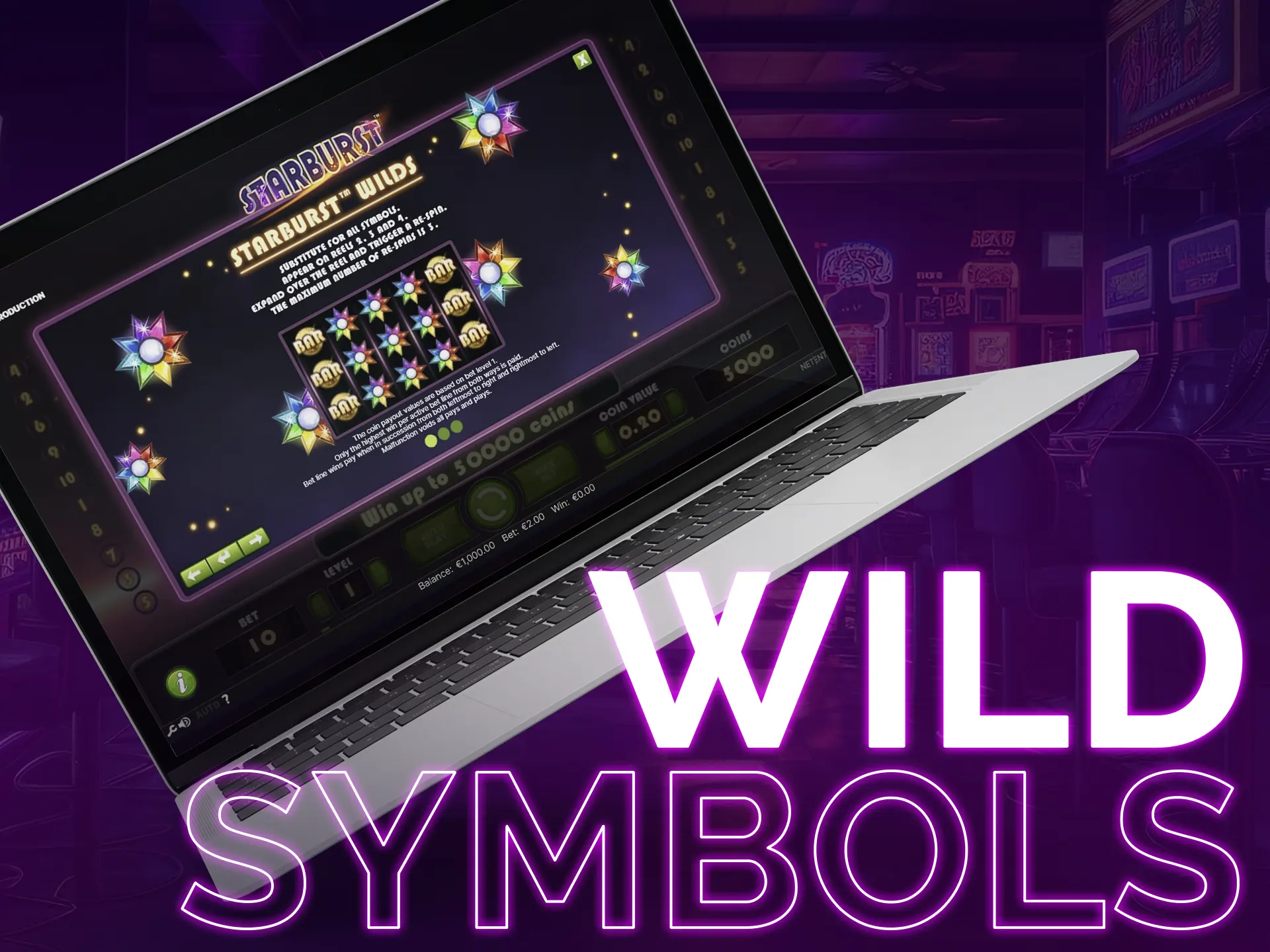 Wild symbols replace others, including sticky, multiplier, expanding, and moving types.
