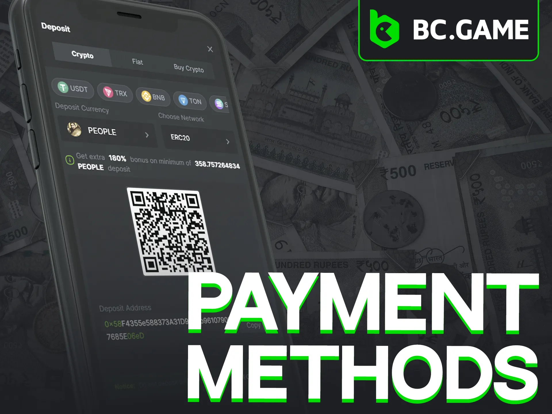 BC Game Casino App offers various payment methods.