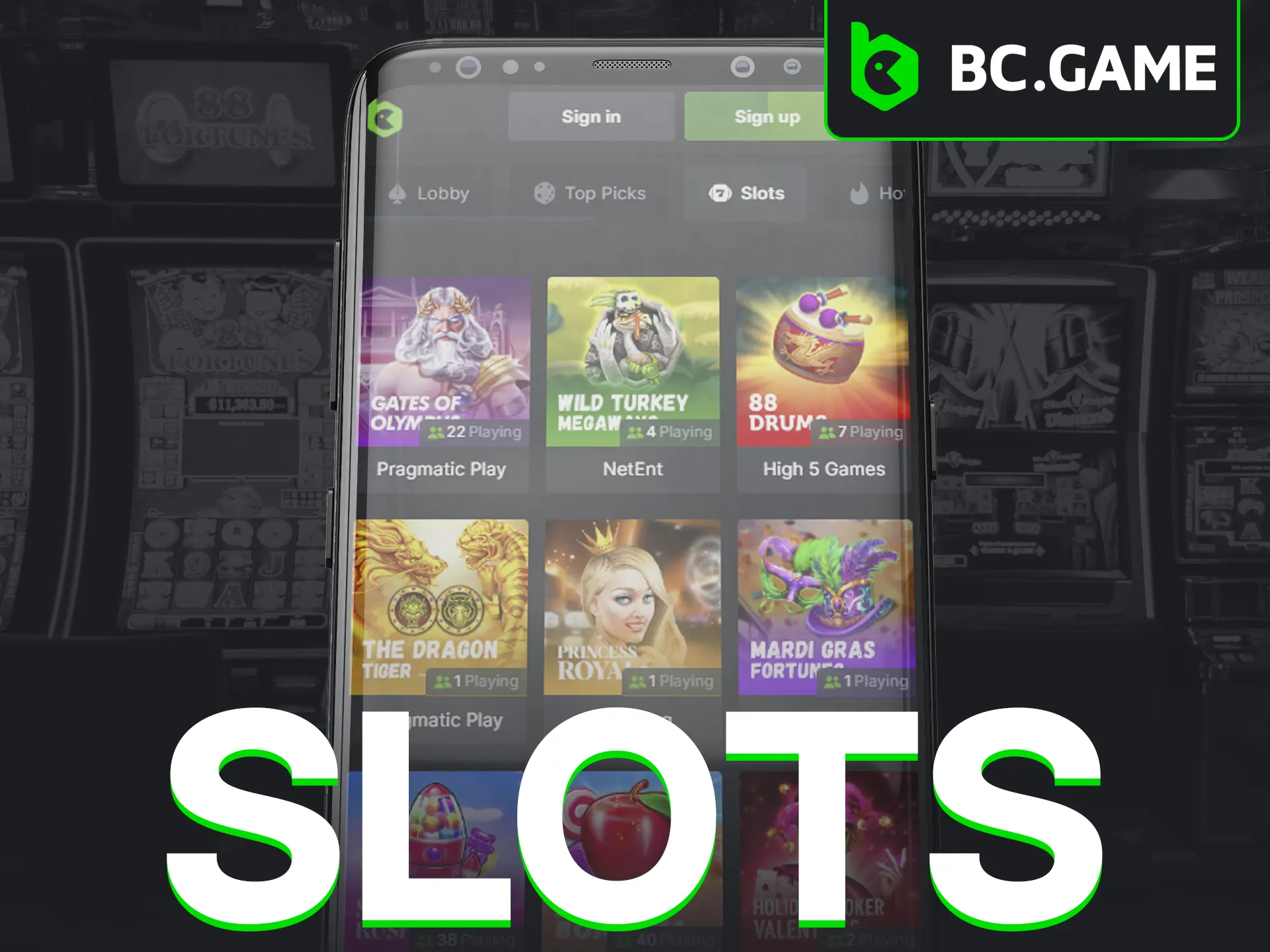 Enjoy exciting slot games at BC Game casino.