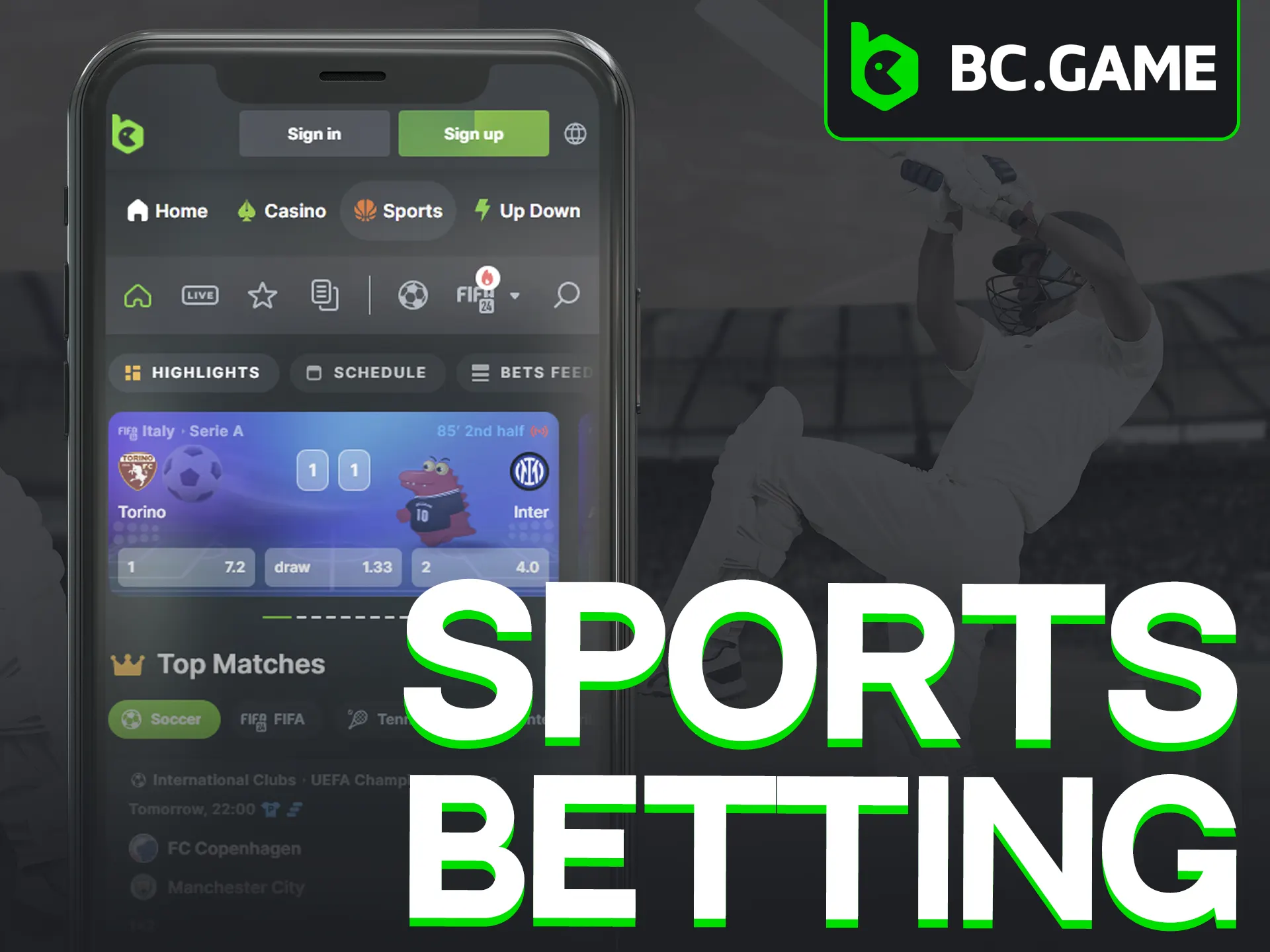 BC Game App offers wide sports betting options.