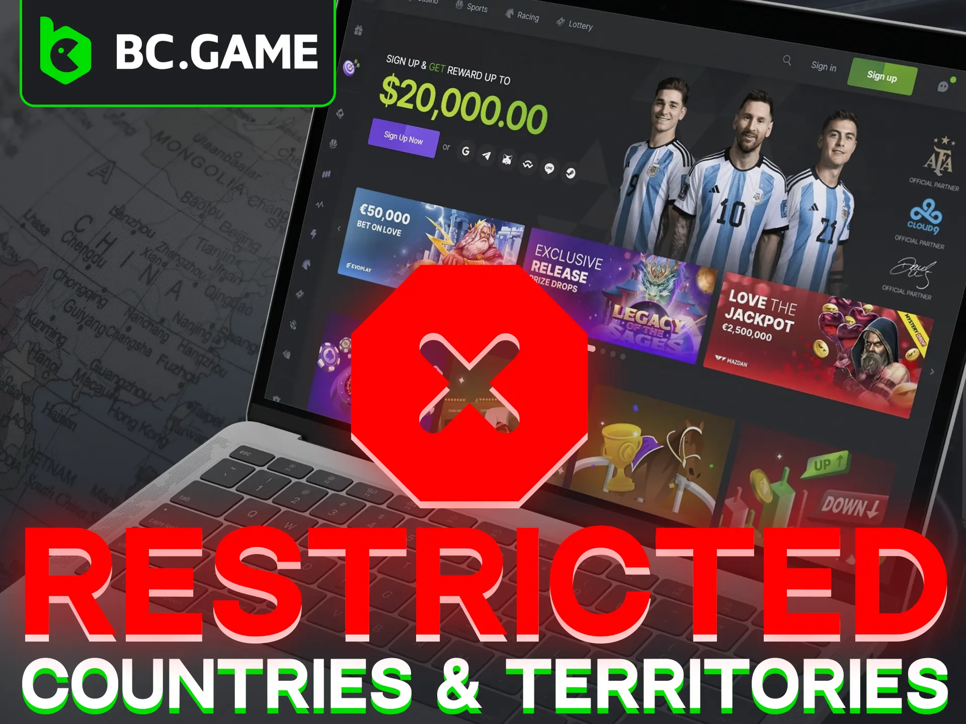 Some countries ban BC Game casino.