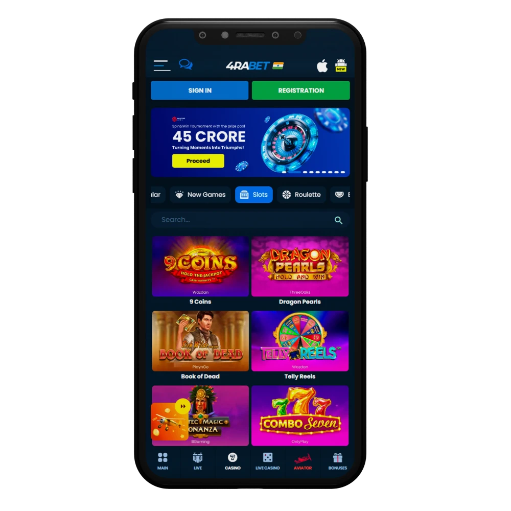 With 4rabet app, dive into the world of the best slot machines.