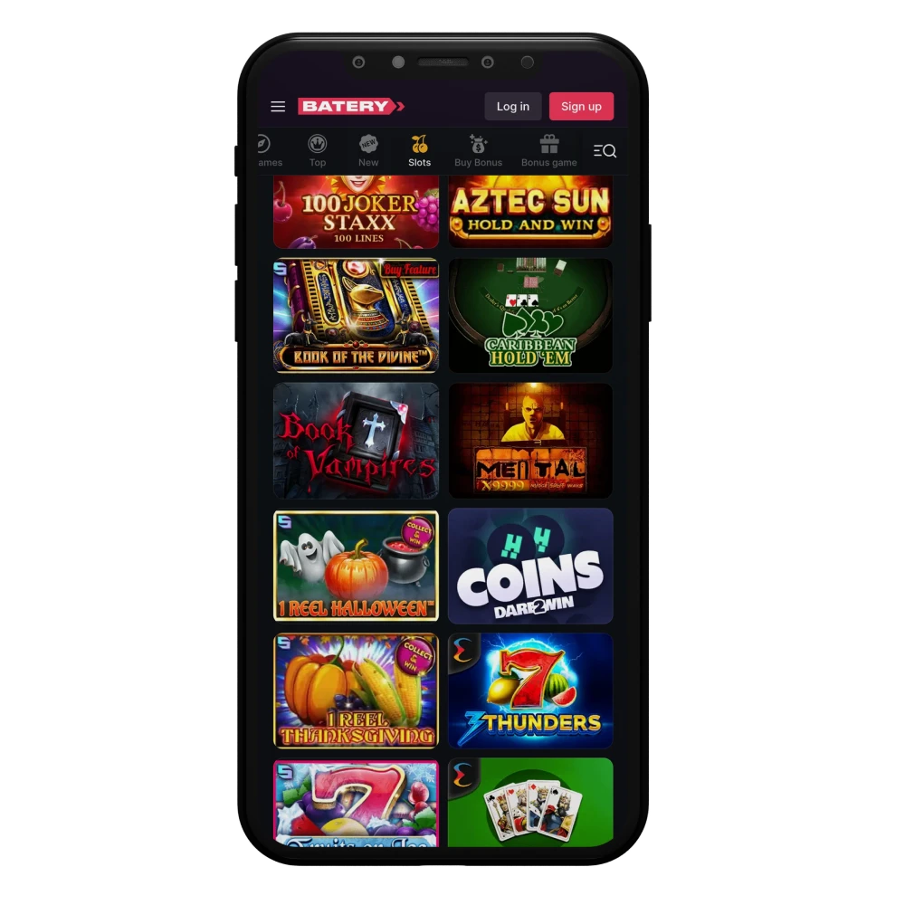 In the Batery casino app you can find different slots to suit your taste.