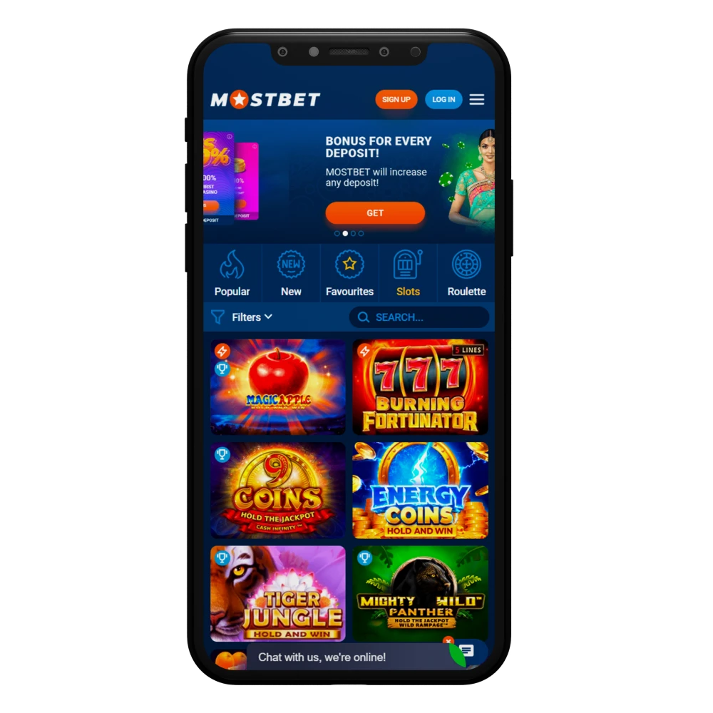 With Mostbet app, play your favorite slots.