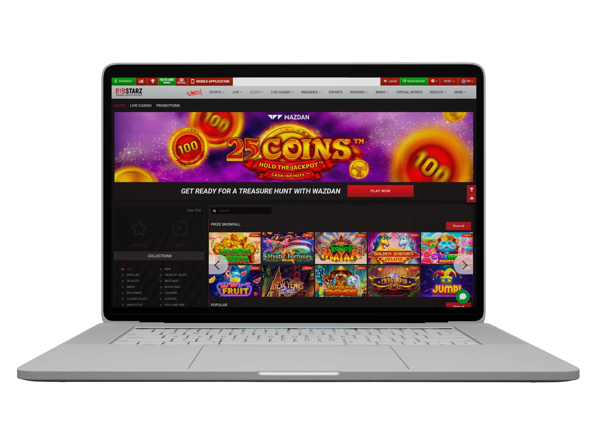 Choose to play any slots from the huge selection at 888starz.