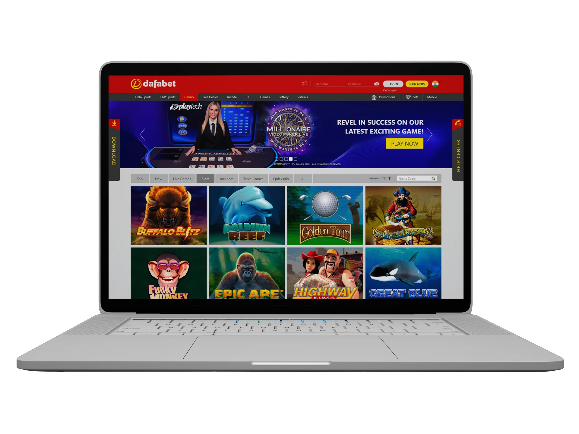 Try your luck in Dafabet slot games.