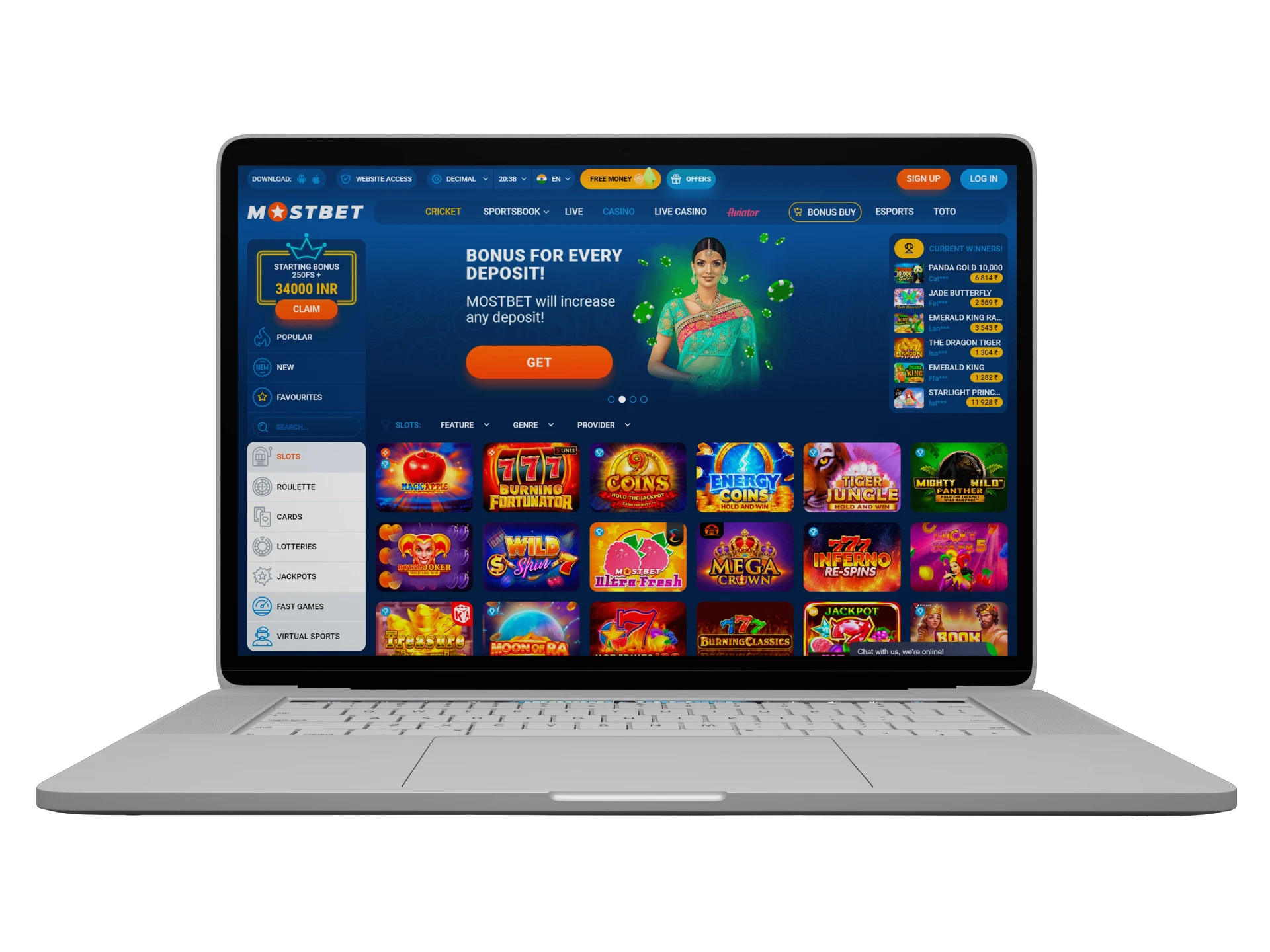 With Mostbet, play your favorite slots.