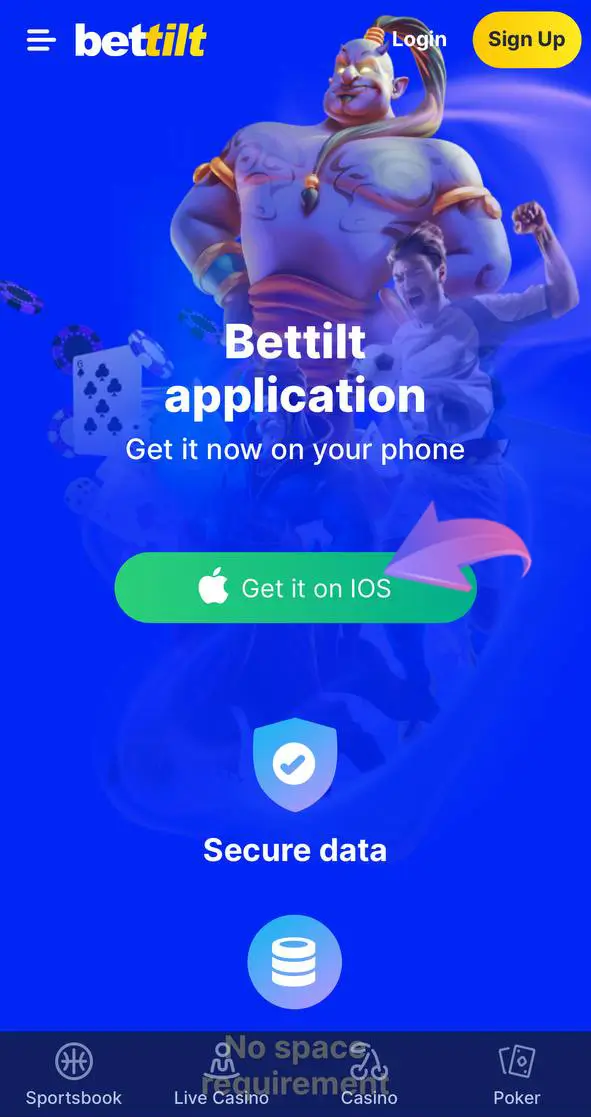Install the Bettilt app on your iOS device and start gambling.