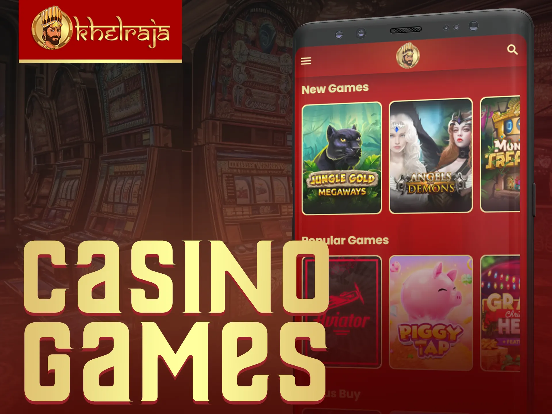 Khelraja's app has diverse casino games.