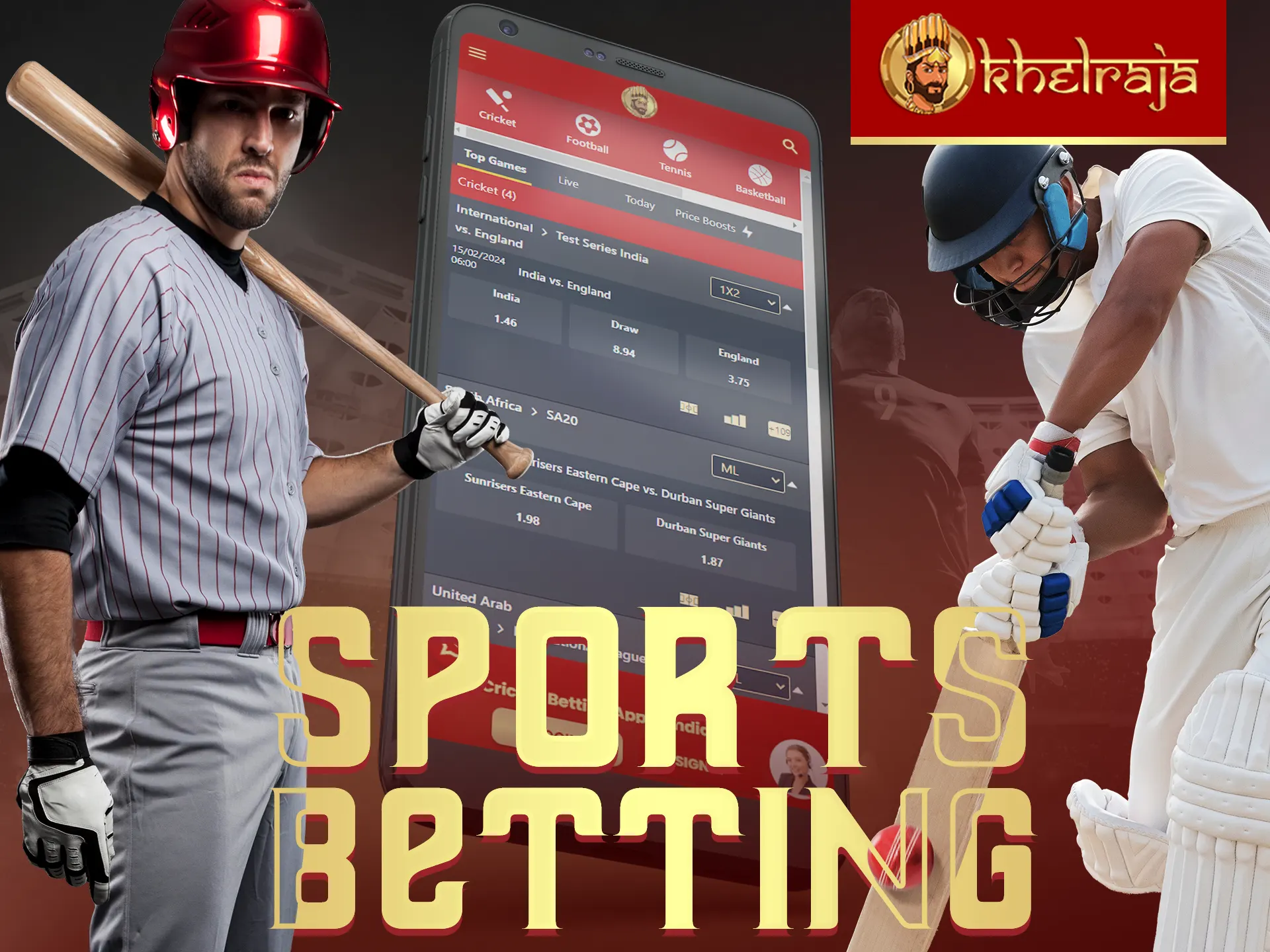 Bet on various sports with Khelraja app anytime.