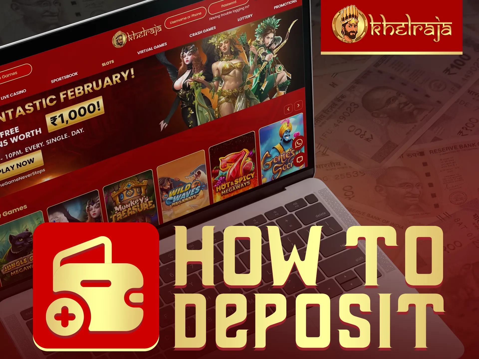 Deposit easily at Khelraja.