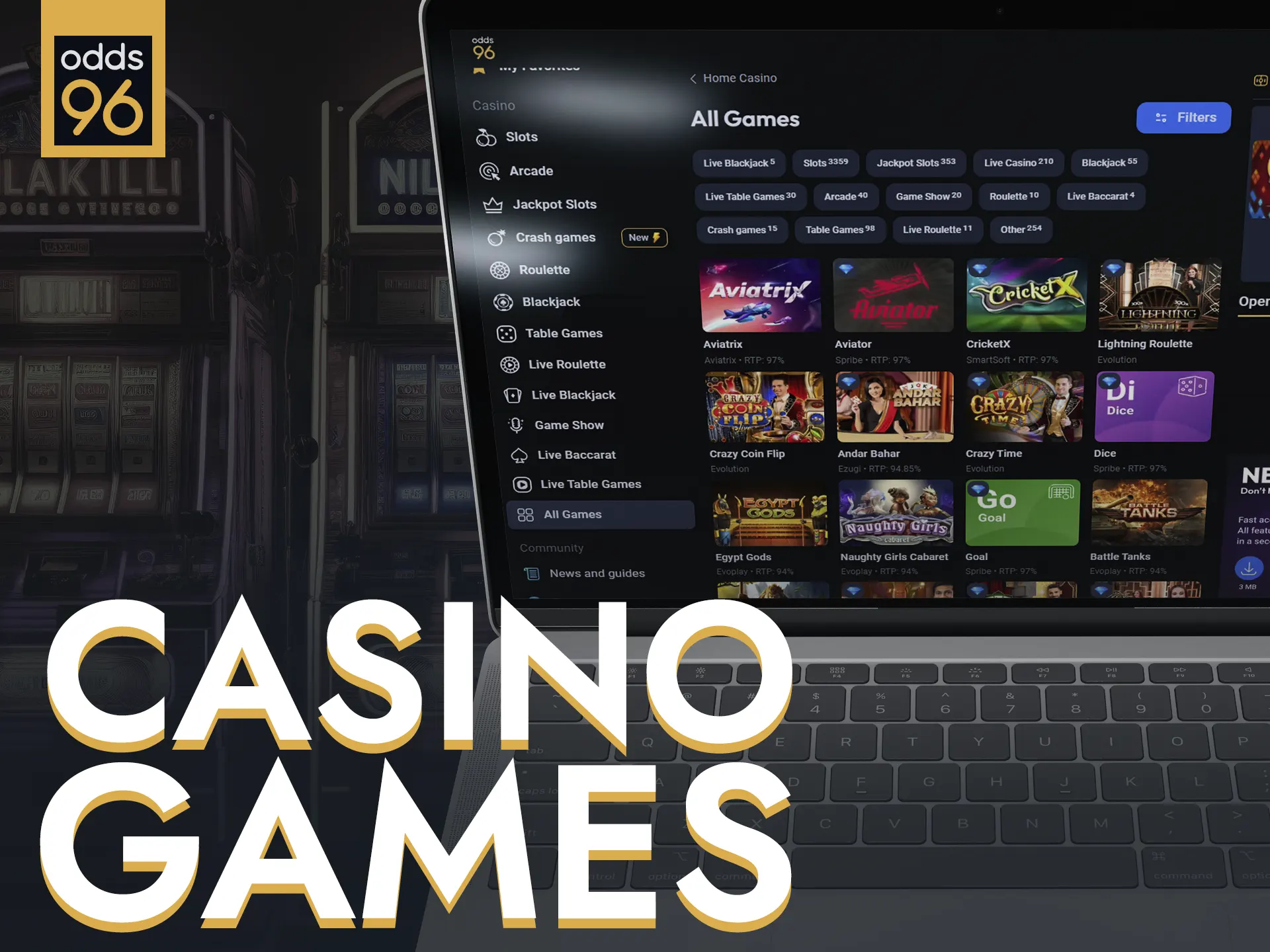 Odds96 offers a diverse range of exciting casino games.