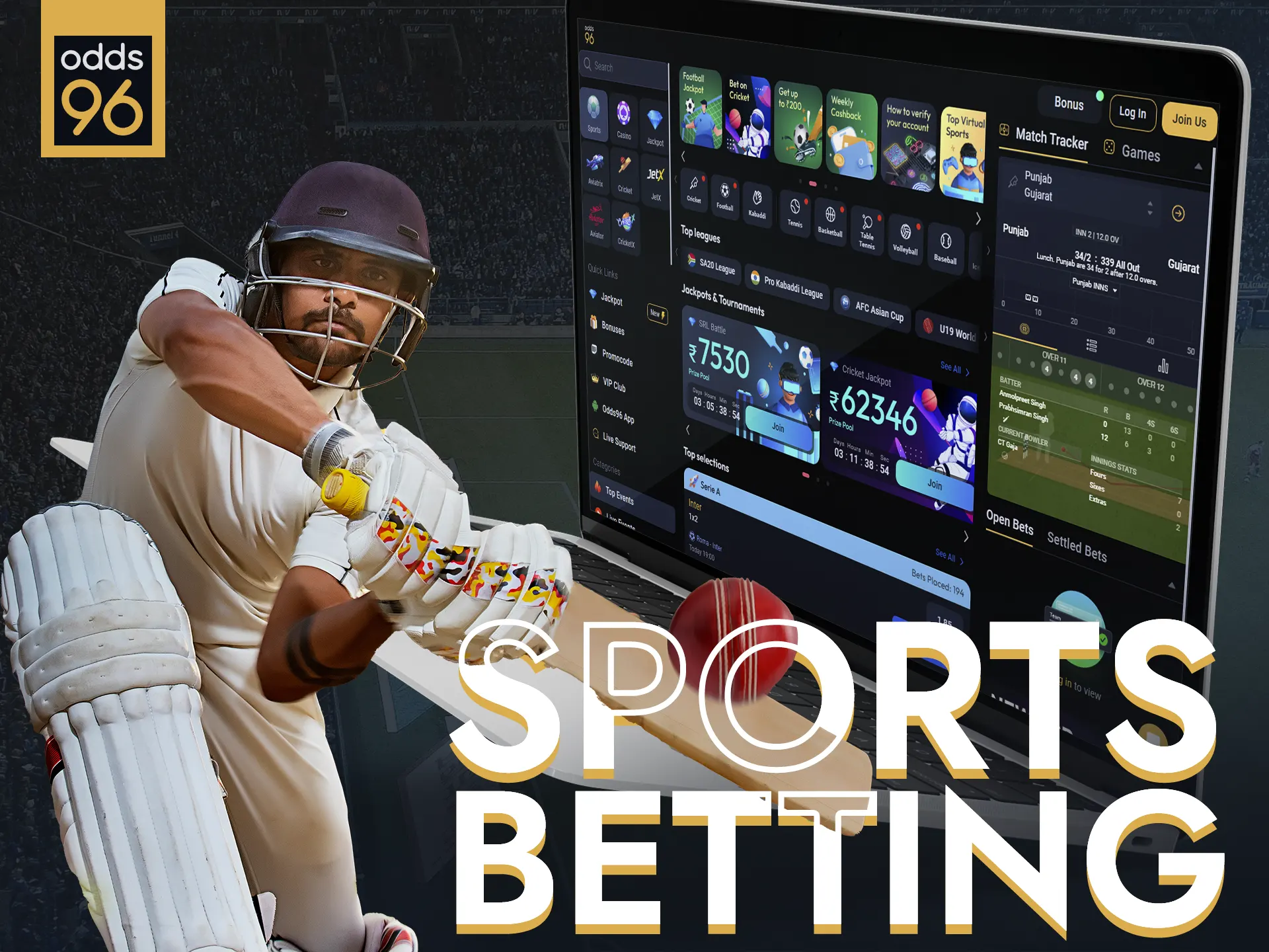 Explore Odds96, which offering diverse options for sports betting.